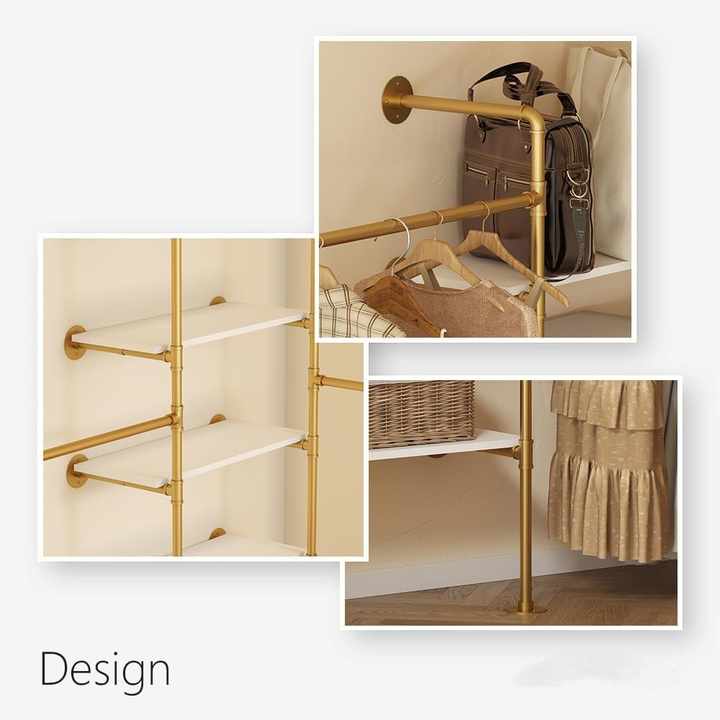 Industrial Pipe Clothes Rack - Versatile Storage Solutions