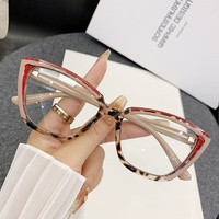 Nouvelles lunettes de vue œil-de-chat vintage anti-lumière bleue bicolores pour femmes, avec verres photochromiques légers en PC, monture tendance