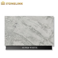 Grande dalle de pierre naturelle pour décoration intérieure, plan de travail de cuisine, panneau mural décoratif, dalle de marbre blanc Polaris