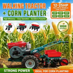 Le tracteur à conducteur marchant de 15 CV peut être associé à plusieurs rangées de semoirs à maïs pour la plantation du maïs, facilitant ainsi le travail. - Product Image 1