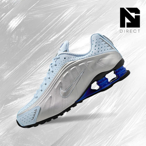 Nike Wmns Shox R4 'Blue Tint' Zapatillas para correr para mujer, parte superior de malla, transpirables, con cordones y tacón plano - Product Image 1