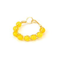 Neue personal isierte handgemachte Gold Wicklung sring Achat Perlen Amethyst Kristall ring weiblich verstellbarer Ring Kristalls chmuck