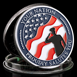 Bize hizmet için teşekkür ederiz ulus hediye sikke altın ve gümüş kaplama gururla size tahsil madalya onur paraları Salutes - Product Image 5