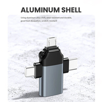 EONLINE 3 in 1 Adaptor OTG Micro USB Tipe C ke USB 3.0 untuk Samsung Galaxy S20 S10 Macbook Adaptor USB C OTG Konverter