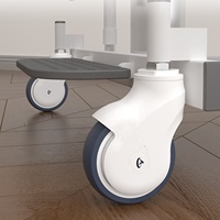Roulettes MRi anti-poussière en acier inoxydable à double roulement 75mm 100mm 125mm non magnétiques pour fauteuil roulant MR