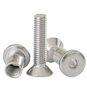 Vis de connexion pour meubles M5 M6 M8 M10 M12, mâ<span class=keywords><strong>le</strong></span>-femelle, à <span class=keywords><strong>tête</strong></span> plate hexagonale, <span class=keywords><strong>avec</strong></span> <span class=keywords><strong>écrou</strong></span> cylindrique - Product Image 6