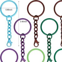 Porte-clés anneaux fendus couleur bonbon avec mousqueton en gros pour loisirs créatifs, breloques de sac, accessoires de porte-clés, breloques de sac à main