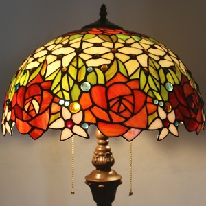 Lámpara de Pie LED LongHuiJing de 16 Pulgadas con Pantalla de Vidrio Multicolor, E26/E27, Altura Ajustable, Impermeable, para Decoración de Dormitorios - Product Image 5