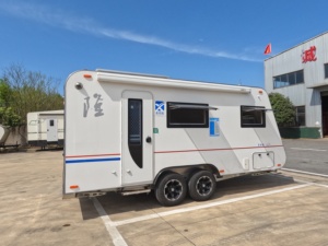 Caravane de <span class=keywords><strong>camping</strong></span> tout-terrain moderne et légère en aluminium à double essieu <span class=keywords><strong>pour</strong></span> l'extérieur - Product Image 2