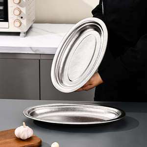 Assiette de service ovale en titane pur Hongjunda pour plats de poisson, style moderne, passe au lave-vaisselle, non toxique et durable - Product Image 1