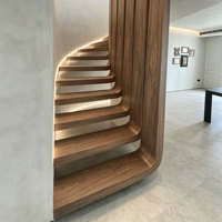Escaliers Flottants Modernes Personnalisés |   Escalier en bois avec rampe en verre