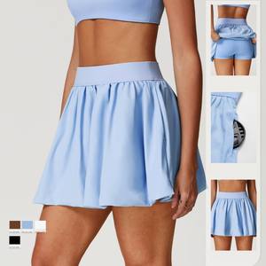 شعار مخصص ملابس رياضية نسائية سريعة الجفاف جيدة التهوية ملابس بيكلبول <span class=keywords><strong>2</strong></span> في 1 تنورة تنس الجولف مع جيوب جانبية للبالغين - Product Image 2