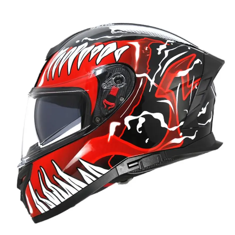 Capacete de motocicleta para homens e mulheres, capacete off-road com lentes duplas e pontas, capacete completo bluetooth