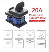 Saklar Pemilih Pengalih LW26-20A 1-0-2 3 Fasa 1-0-2 Posisi IP22 20A 630V Saklar Putar Voltmeter Pembalik Motor Tembaga