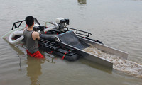 Drague à boues flottante portable - Moteur à 2 cylindres, machine de nettoyage des sédiments aquatiques pour les lacs/étangs
