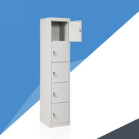 China Factory Price Steel 5 Tier Cloth Storage Cabinet Luggage Locker