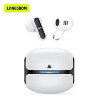 Écouteurs sans fil TWS blancs, écouteurs Bluetooth, casque semi-intra-auriculaire, commande tactile, faible latence pour les jeux et les sports