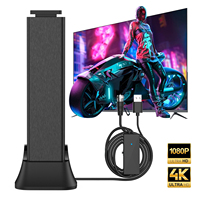 Antenne TV numérique intérieure Antuko 4K 1080P UHF avec base magnétique en plastique et câble coaxial pour la réception du signal terrestre HDTV