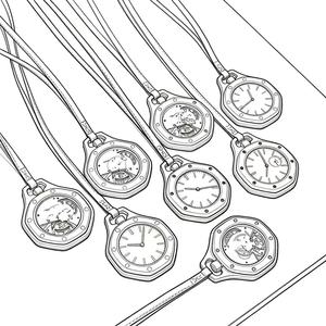 Montre Pendentif Octogonale de Luxe Édition <span class=keywords><strong>Huit</strong></span> Blanc avec Accents Arc-en-ciel, Cadran Gaufré, Breloque de Sac, Montre Mécanique Artistique en Forme de Collier - Product Image 4