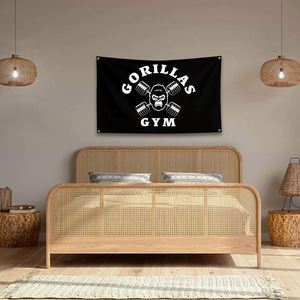 Tapiz Decorativo Gorillas GYM de 3x5 pies para Habitación, Dormitorio Universitario, Sala de Estar - Product Image 5