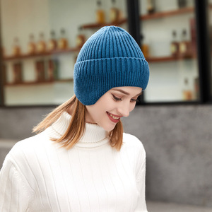 Fitspi chapeau tricoté hiver épaissir thermique hommes femmes en plein air résistant au froid manches casquette laine casquettes Toque mode <span class=keywords><strong>bonnet</strong></span> - Product Image 4