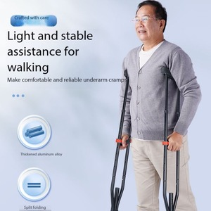 Crutch for Adult and Child Use Aluminum Frame Folding Portable Walker With Light Weight - Product Image 1