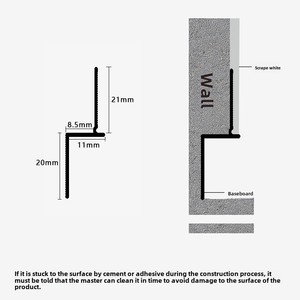Plinthe moderne encastrée en forme de L en alliage d'aluminium sans fente plinthe dissimulée pour plaque de plâtre murale encastrée ligne de sol en plâtre - Product Image 4