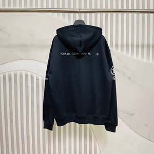 Sudadera con Capucha de Manga Larga Holgada 100% Algodón, Versión de Alta Gama, Marca de Moda Parí<span class=keywords><strong>s</strong></span> B, Nueva Colección Otoño 2025, con Estampado del Programa Mundial de Alimentación - Product Image 3