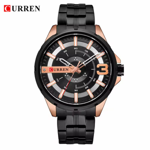 CURREN 8333นาฬิกาควอทซ์แฟชั่นสไตล์สปอร์ตรุ่นล่าสุดทำจากสเตนเลสกลวงรูปทรงดาบตัวเรือนโลหะผสมกันน้ำ45มม. - Product Image 5