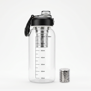 Carafe filtrante à <span class=keywords><strong>eau</strong></span> <span class=keywords><strong>alcaline</strong></span> en verre écologique PH>7.5 avec filtre minéral, sans BPA, sans danger pour la santé des personnes âgées et des enfants - Product Image 2
