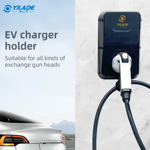 YILADEタイプ2強力な電気自動車充電器ホルダーEV強力なABSケーブルホルダーEV充電器用ネジ付きウォールブラケット