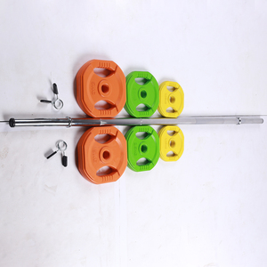 Barre d'haltères réglable en caoutchouc coloré 20 kg-30 kg Ensemble <span class=keywords><strong>de</strong></span> plaques anti-roulement en acier avec collier <span class=keywords><strong>de</strong></span> déverrouillage - Product Image 4