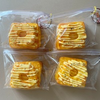 Jouet Squishy Réaliste Anti-Stress en Silicone Populaire, Simulation de Nourriture : Sauce Ananas et Toast Épais, pour Tous les Âges