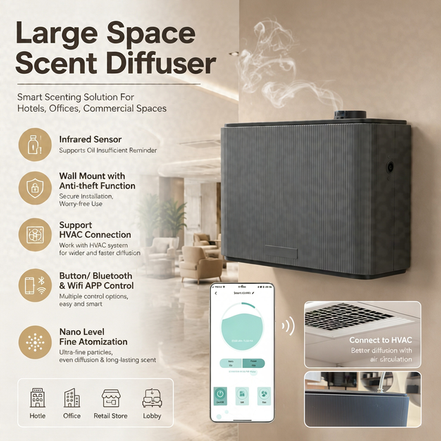 Scenting Fragrance HVAC Delivery Aroma System Waterless Cold Air Diffuser for Home, Aromatherapy Diffuser for Essential Oils