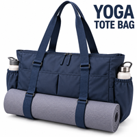 Sac fourre-tout de voyage en nylon Source Factory avec sangle porte-tapis de yoga et doubles poches pour bouteilles, idéal pour la gym