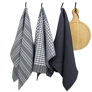 Promotion Gift Custom Screen Print Black Cotton Linen Dish <b>Towel</b> Reusable Logo Printed Tea <b>Towels</b> for <b>Kitchen</b> <b>Kitchen</b> <b>Towels</b> - Product Image 1