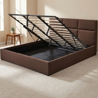 Meubles de chambre à coucher modernes, cadre de lit double en métal de taille Queen avec rangement pour lit de taille Full