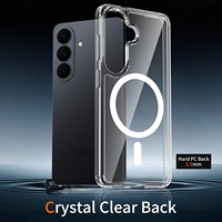 Étui de téléphone de luxe transparent anti-jaunissement N52, magnétique puissant, anti-chute, résistant aux chocs pour Samsung S23 S24 S25 S26 Plus ultra