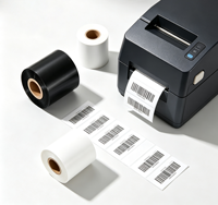 Ruban d'impression résine noire 70mmx300m compatible pour imprimante, idéal pour étiquettes PET transparentes résistantes aux rayures - Vente en gros usine LTLL