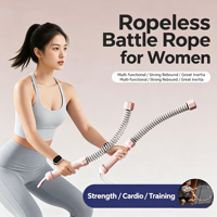 Hochbelastbares Seilloses Battle Rope mit Eisenkern, Stoßdämpfung und Schutzhülle für Fitness- und Gym-Übungen für Männer und Frauen