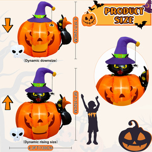 Nostro caldo 5FT gatto di <span class=keywords><strong>zucca</strong></span> di <span class=keywords><strong>Halloween</strong></span> gonfiabile all'aperto cortile decorazioni per feste di <span class=keywords><strong>Halloween</strong></span> - Product Image 2