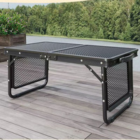 Table de pique-nique pliable multifonctionnelle portable en alliage d'aluminium léger pour le camping en plein air