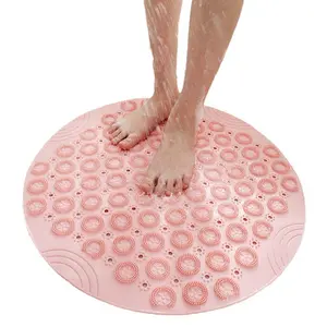 Soft and Safety Rubber Anti-slip Silicon Mat Round PVC Non Slip Custom Floor Bath Mat