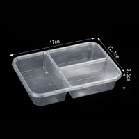 Conteneur alimentaire rectangulaire jetable en plastique, matériau PP de qualité alimentaire, récipient pour emporter les repas au restaurant