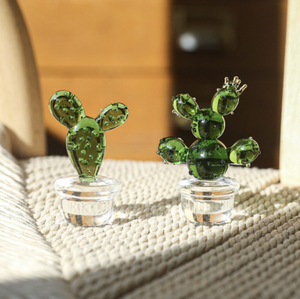 Creative Glass Plant Cactus Simple Tabletop Decoration Household Glass Craft
