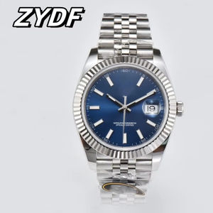 럭셔리 기계식 시계 플루트 베젤과 스테인레스 스틸 밴드 최상층 크로노미터가있는 유명 브랜드 스타일 시계 - Product Image 1