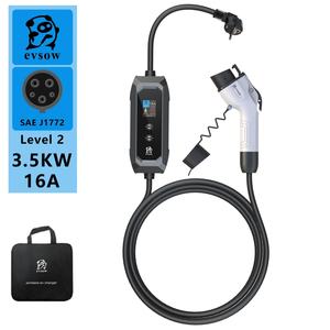 EVSOW FYEP07 Estación de Carga Rápida Portátil para Vehículos Eléctricos de 3.5KW 16A con Cable de 5M Negro Tipo 1/Tipo 2/ Interfaces Nuevas - Product Image 1