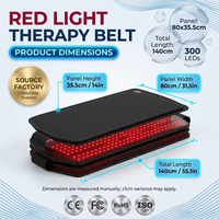 Terapi Cahaya Merah Inframerah Genggam 300 LED Besar, Pembalut Pemanas Tubuh, Kepala, Kaki 80x36cm, Sabuk Bantalan Konvertibel untuk Kuda, Anjing, Manusia