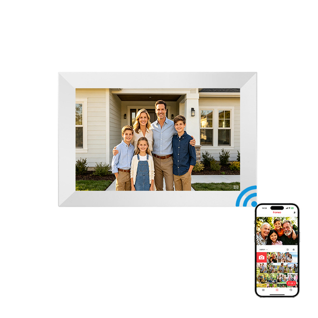10.1 Inch 1280x800 IPS Digital Picture Frame with Frameo App Type-C Touch Screen Sound SD Card Clock