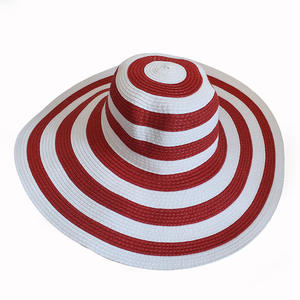 قبعات شمس صيفية واسعة الحواف مخططة من القش للنساء والرجال، قبعات شاطئ منسوجة قابلة للتنفس توفر حماية من الأشعة فوق البنفسجية للسفر والإجازات والأنشطة الخارجية - Product Image 5